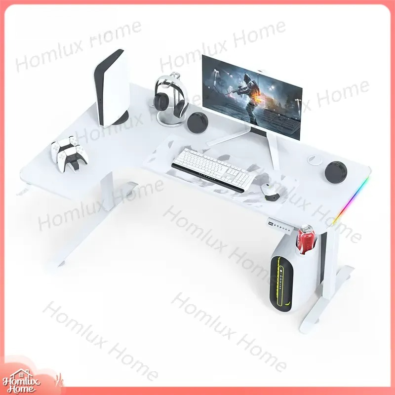 Desk Setup L Shaped - Gaming Desk Height Adjustable Long Workstation