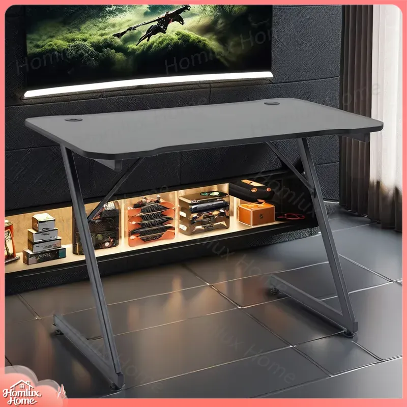 Desk Setup L Shaped - L Shaped Computer Desk Wooden Metal