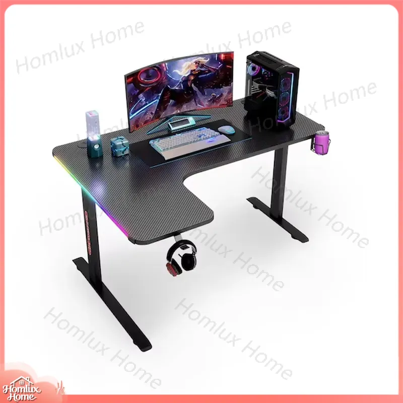 Large L-Shaped RGB LED Gaming  - Desk Setup L Shaped 评论和价格