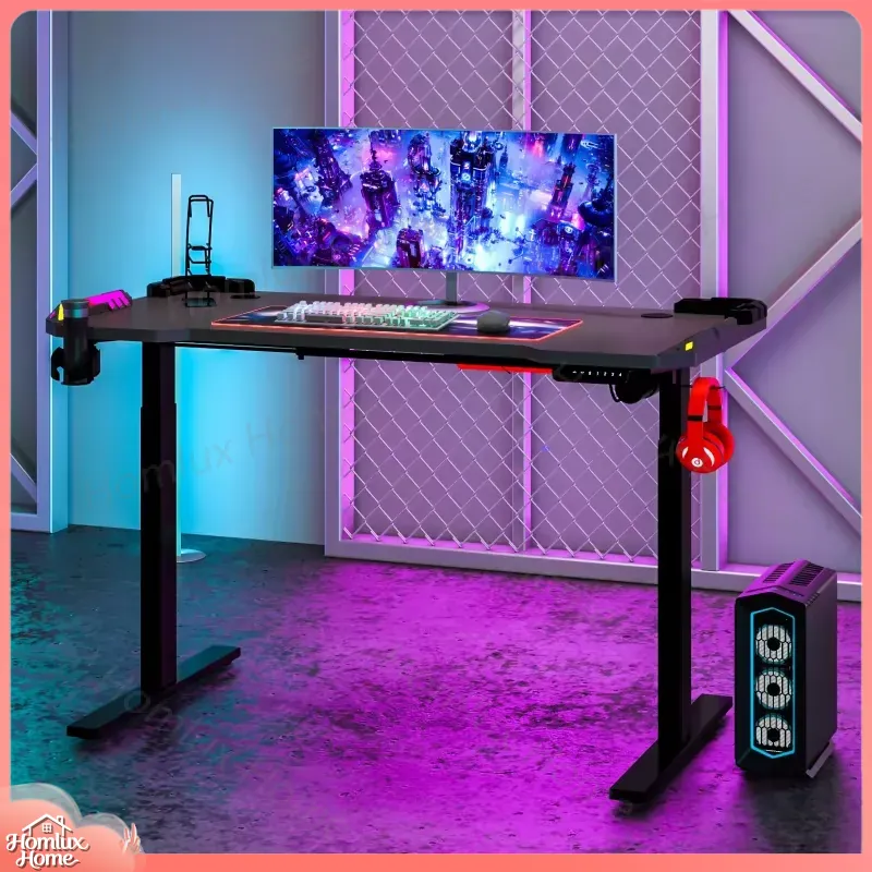 Custom Adjustable RGB LED Desk - Desk Setup L Shaped 评论和价格